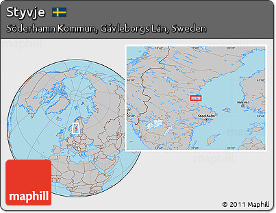Gray Location Map of Styvje