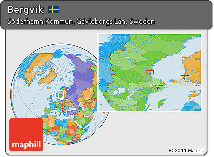 Political Location Map of Bergvik