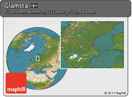Satellite Location Map of Glamsta
