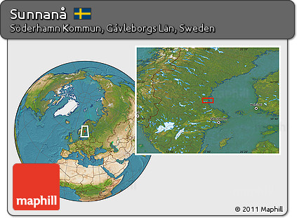 Satellite Location Map of Sunnanå