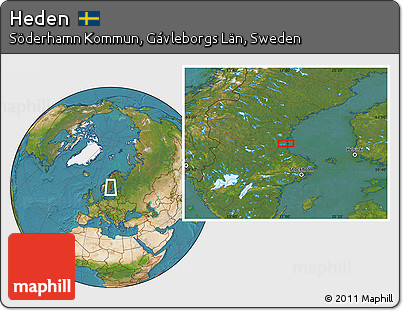 Satellite Location Map of Heden