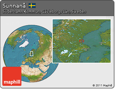 Satellite Location Map of Sunnanå