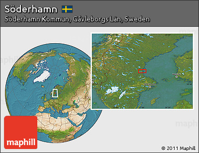 Satellite Location Map of Söderhamn