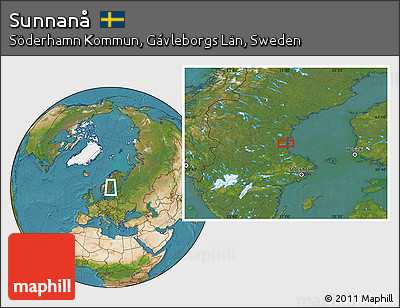 Satellite Location Map of Sunnanå