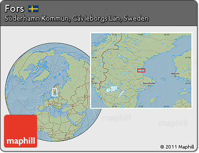 Savanna Style Location Map of Fors, hill shading