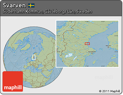 Savanna Style Location Map of Svarven, hill shading