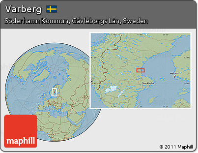 Savanna Style Location Map of Varberg, hill shading