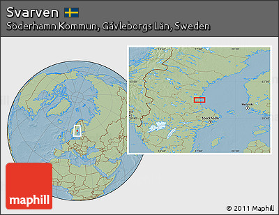 Savanna Style Location Map of Svarven, hill shading