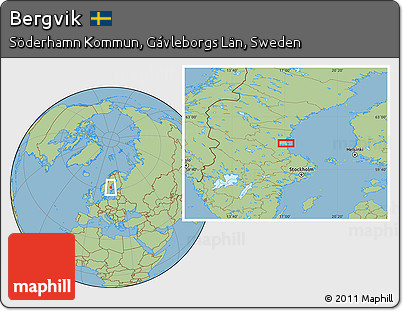Savanna Style Location Map of Bergvik