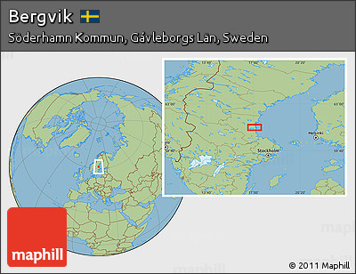 Savanna Style Location Map of Bergvik