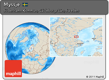 Shaded Relief Location Map of Myssje