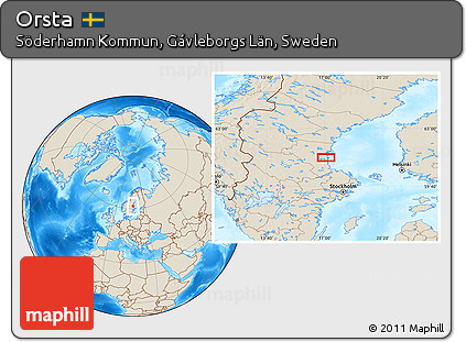 Shaded Relief Location Map of Orsta