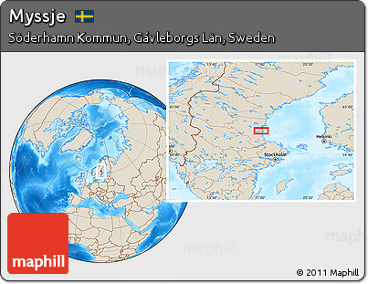 Shaded Relief Location Map of Myssje
