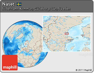 Shaded Relief Location Map of Näset