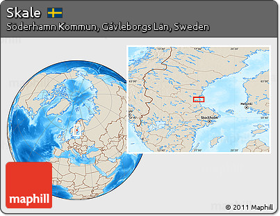 Shaded Relief Location Map of Skale