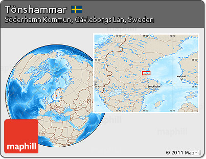 Shaded Relief Location Map of Tönshammar