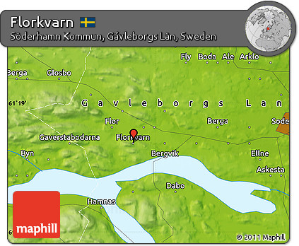 Physical Map of Florkvarn