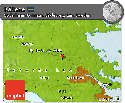 Physical Map of Källene