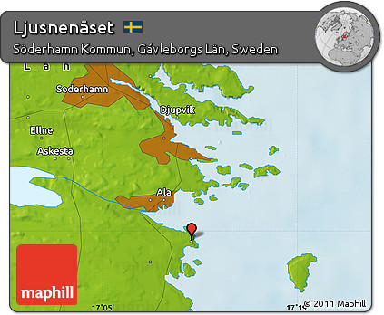 Physical Map of Ljusnenäset