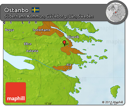 Physical Map of Östanbo