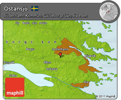 Physical Map of Östansjö