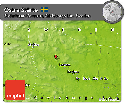 Physical Map of Östra Stärte