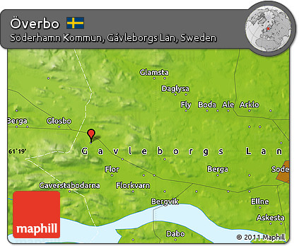 Physical Map of Överbo