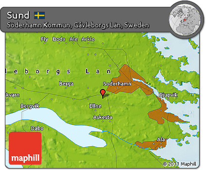 Physical Map of Sund