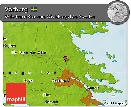 Physical Map of Varberg