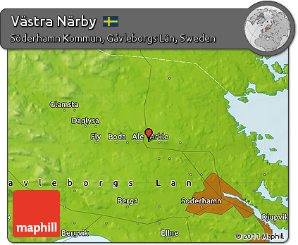 Physical Map of Västra Närby