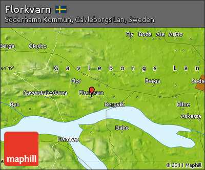 Physical Map of Florkvarn