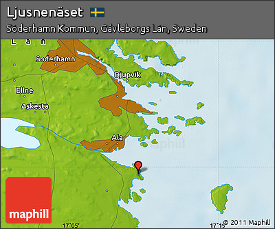 Physical Map of Ljusnenäset