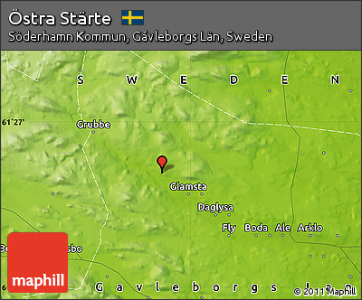 Physical Map of Östra Stärte