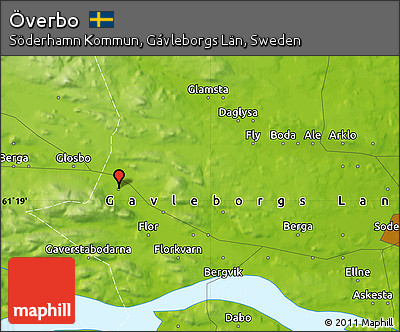 Physical Map of Överbo