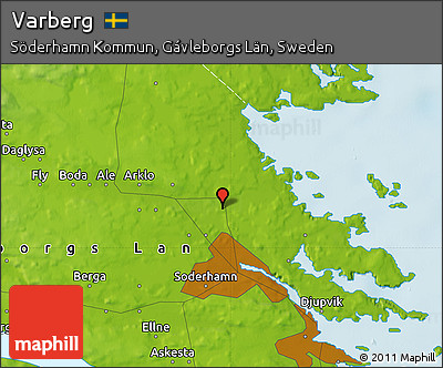 Physical Map of Varberg