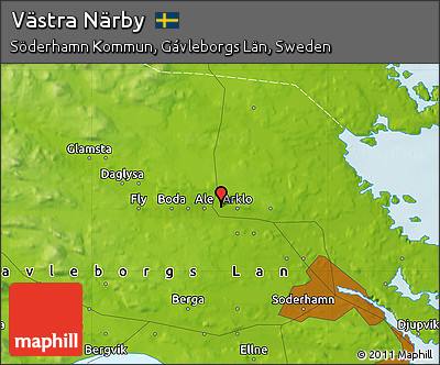 Physical Map of Västra Närby