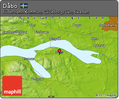 Physical Map of Dåbo