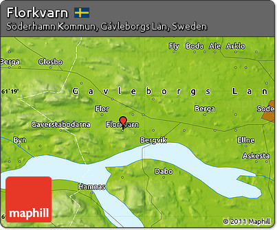 Physical Map of Florkvarn