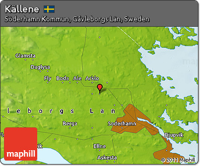 Physical Map of Källene