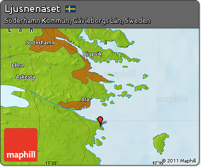 Physical Map of Ljusnenäset