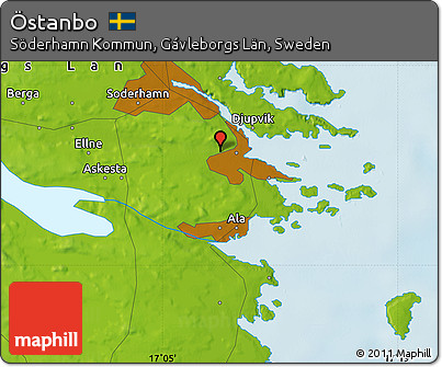 Physical Map of Östanbo