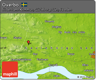 Physical Map of Överbo