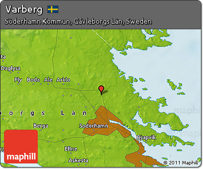 Physical Map of Varberg