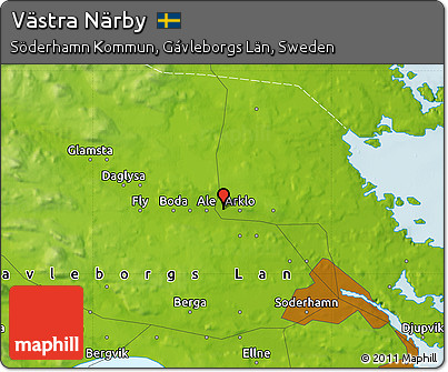 Physical Map of Västra Närby