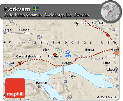 Shaded Relief Map of Florkvarn