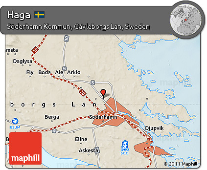 Shaded Relief Map of Haga