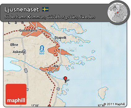 Shaded Relief Map of Ljusnenäset
