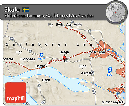 Shaded Relief Map of Skale