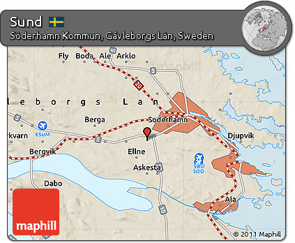 Shaded Relief Map of Sund
