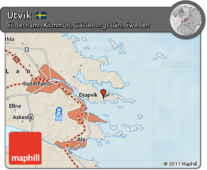 Shaded Relief Map of Utvik